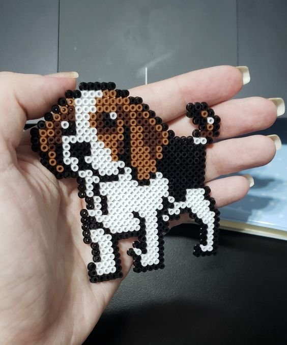 Modèle Chien Perles à Repasser