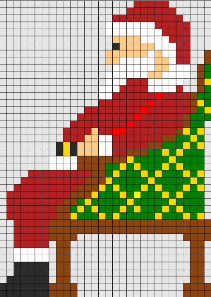 Profil av jultomten sittande i sin stol