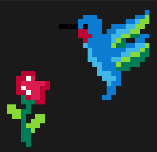 Rosa ros med kolibri