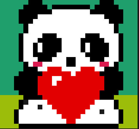 Panda Tendre Serrant un Coeur Perles a Repasser