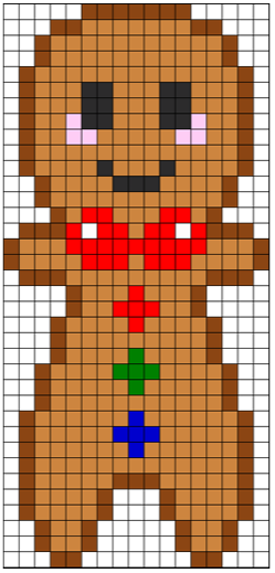 Pepparkaksgubbe med rött band