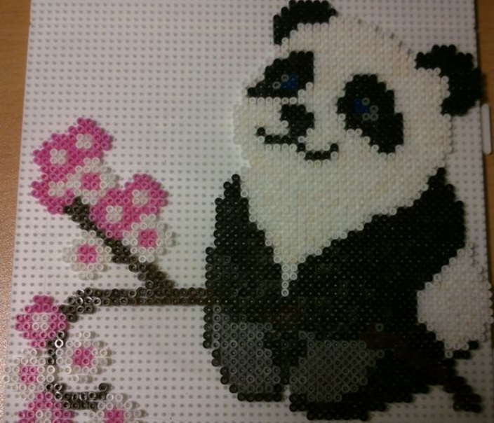 Panda avec Bambou Perles a Repasser