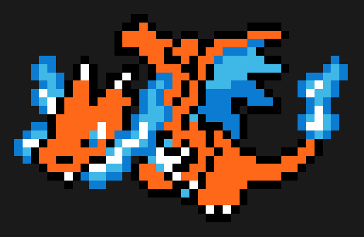 Perles à repasser Charizard avec Flamme Bleue