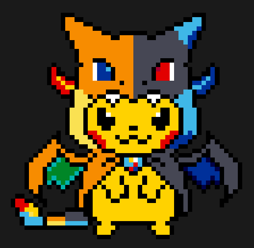 Perles à repasser Pikachu-costume Méga Charizards