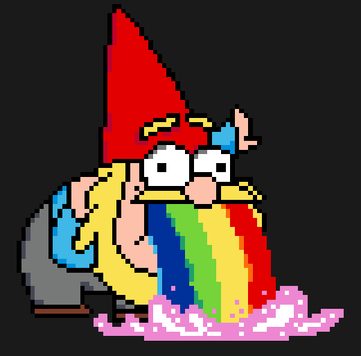 Gnom som kräks regnbågar