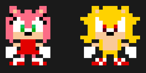 Perles à repasser Super Sonic et Amy Rose