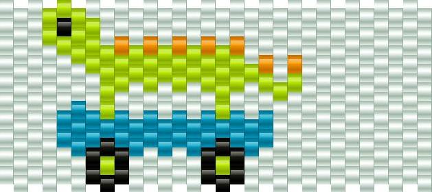 Dinosaure Skateboard Perles à Repasser