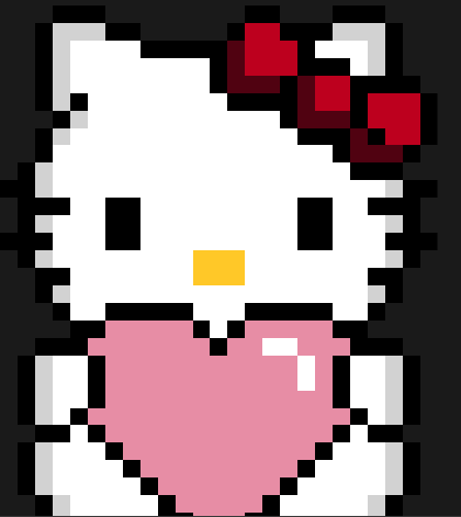 Perles à repasser Hello Kitty corps entier avec cœur