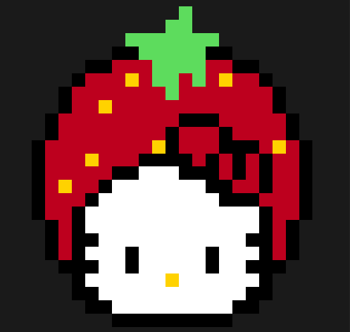 Perles à repasser Hello Kitty avec chapeau fraise