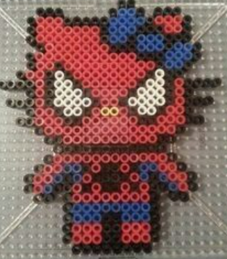 Perles à repasser Hello Kitty en costume Spiderman