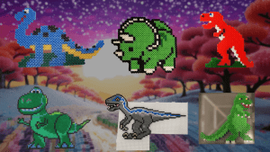 Dinosaure en perles à repasser