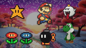 Super Mario en perles à repasser