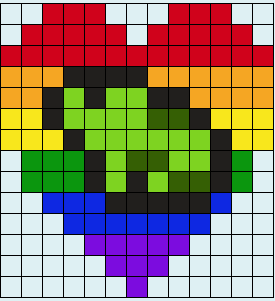 Grenouille dans un Coeur Coloré Perles à Repasser