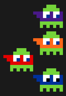 pacman spöke ninja turtes