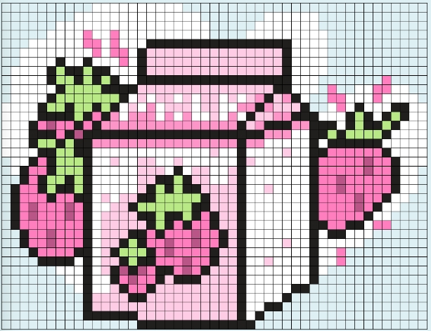 Strawberry Milk Carton With Strawberries