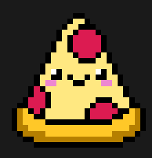 Pizza med ett glatt och ömt ansikte