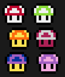 Champignons Colorés Perles à Repasser