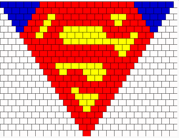 Logotyp för Superman på bröstet