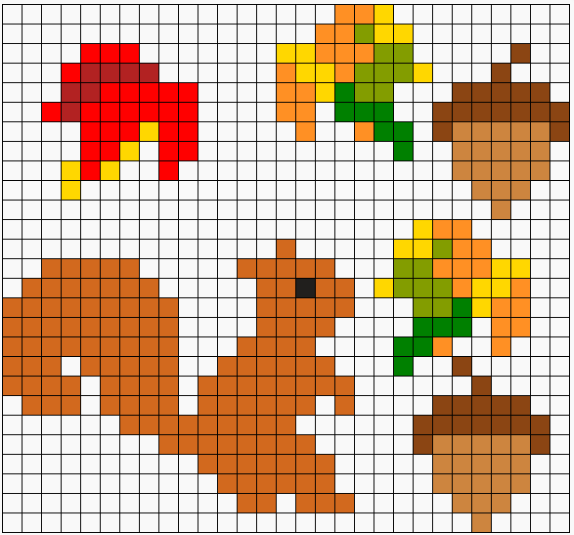 Écureuil et Automne Perles à Repasser