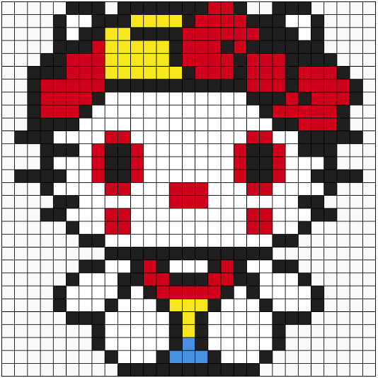 Chat Clown - Modèle Perles à Repasser