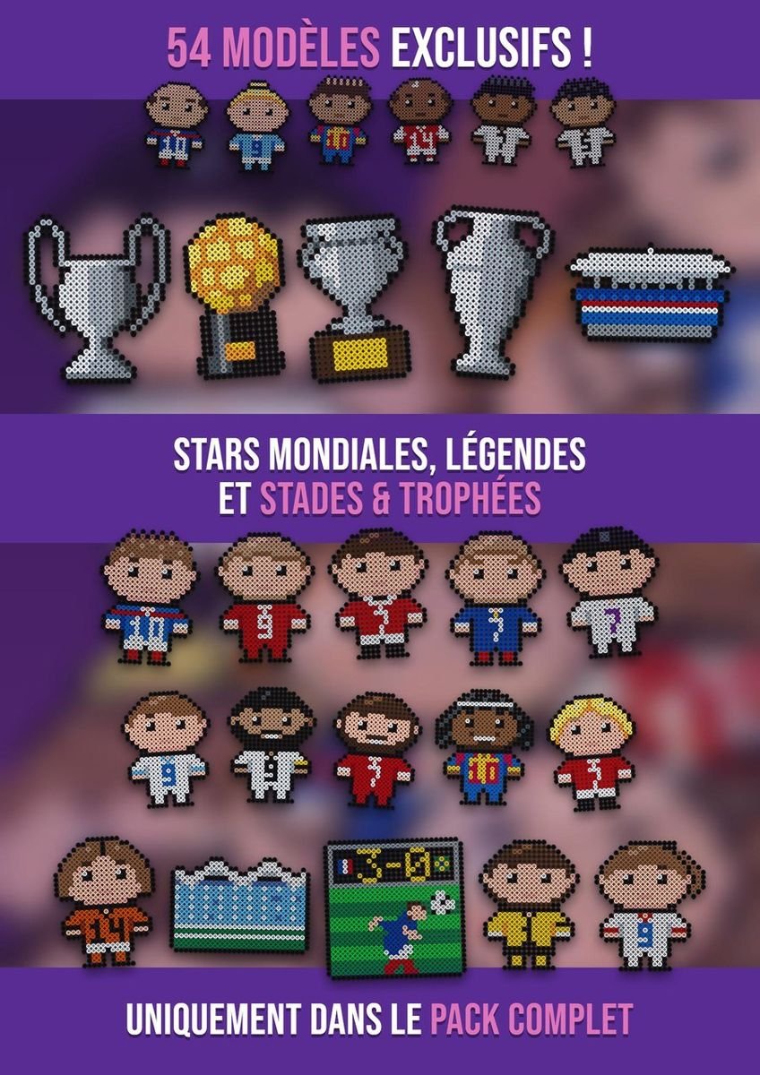 Modèles football en perles à repasser – Complet