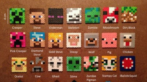 Perles à repasser Têtes Minecraft