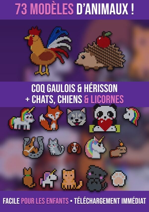 Modèles animaux en perles à repasser Standard