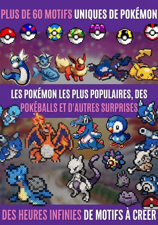 Modèles Pokémon en Perles à Repasser